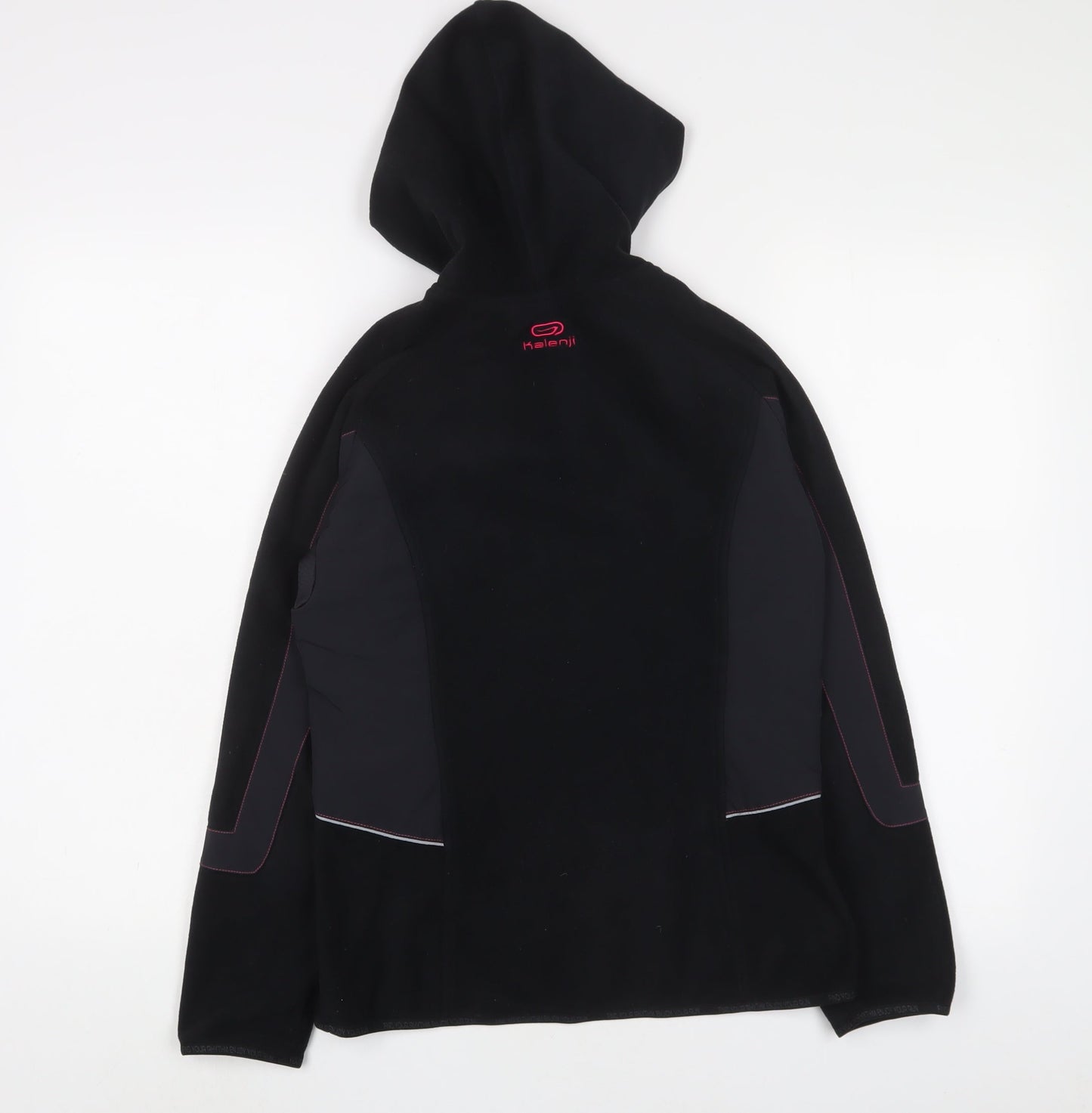 DECATHLON Womens Black Polyester Pullover Sweatshirt Size 8 Zip - Logo, Embroidered