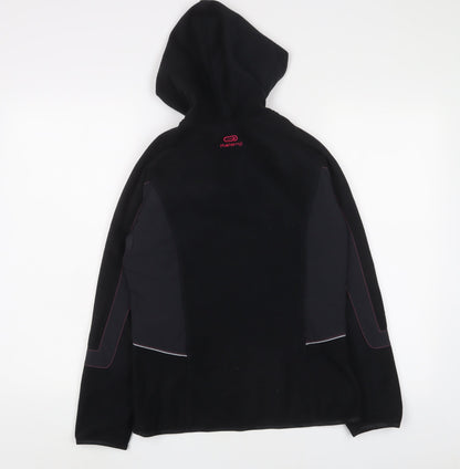 DECATHLON Womens Black Polyester Pullover Sweatshirt Size 8 Zip - Logo, Embroidered