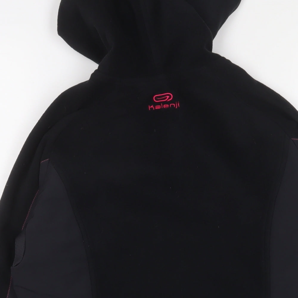 DECATHLON Womens Black Polyester Pullover Sweatshirt Size 8 Zip - Logo, Embroidered