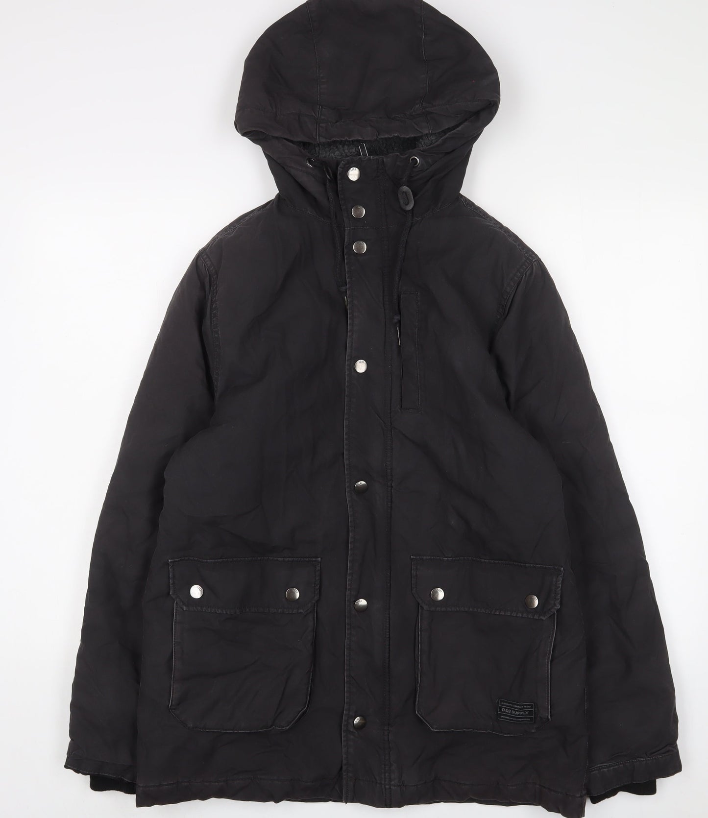 Mens UK Size M H&M Black Quilted Coat
