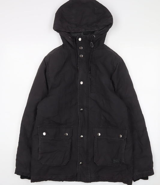 Mens UK Size M H&M Black Quilted Coat