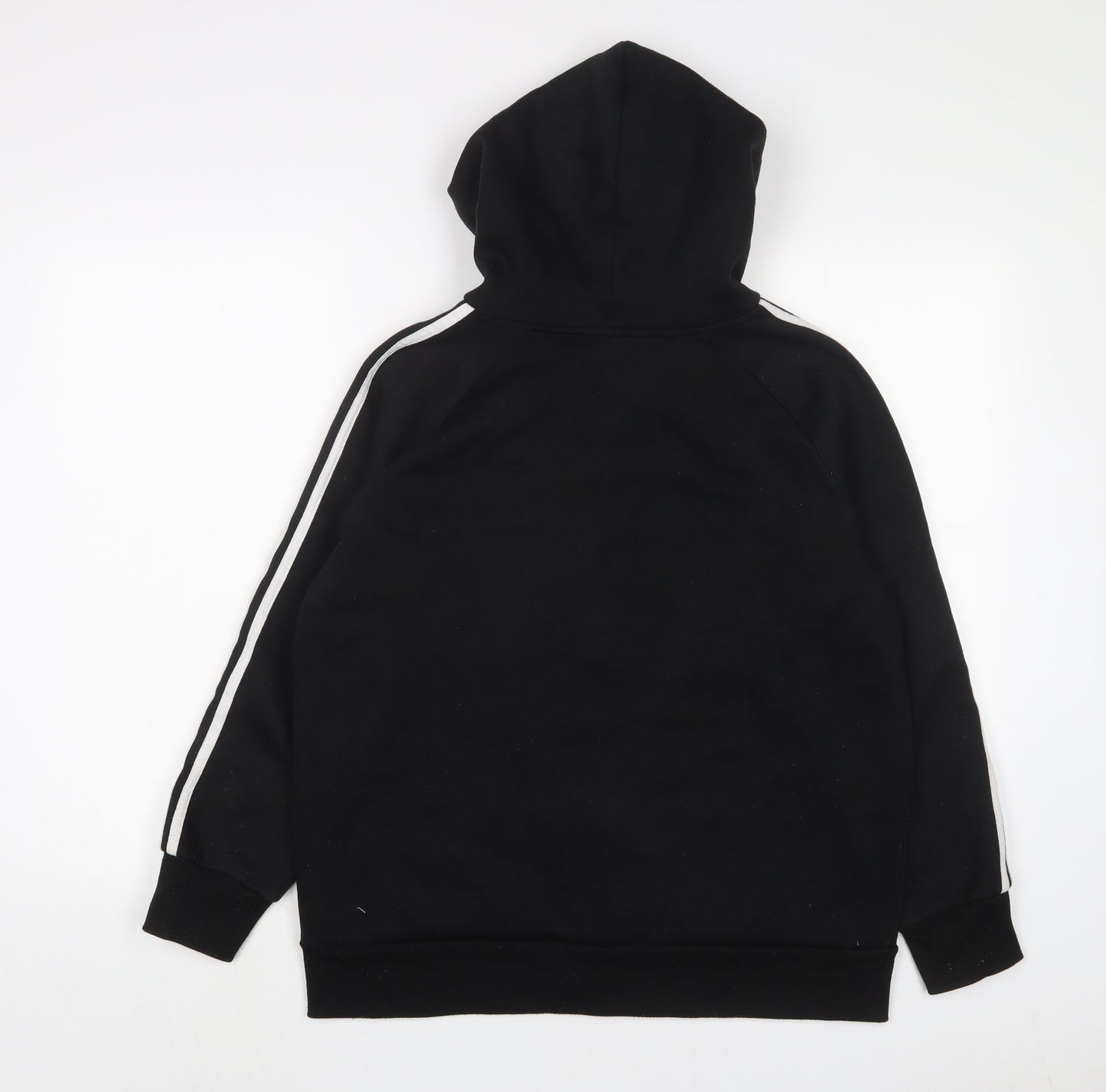 R&B Womens Black Cotton Full Zip Hoodie Size 16 Zip