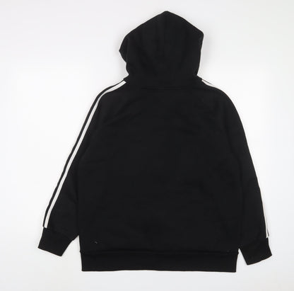 R&B Womens Black Cotton Full Zip Hoodie Size 16 Zip