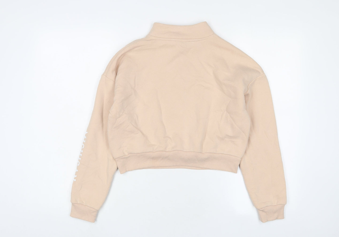 New Look Girls Beige Cotton Pullover Sweatshirt Size 12-13 Years Zip - Michigan