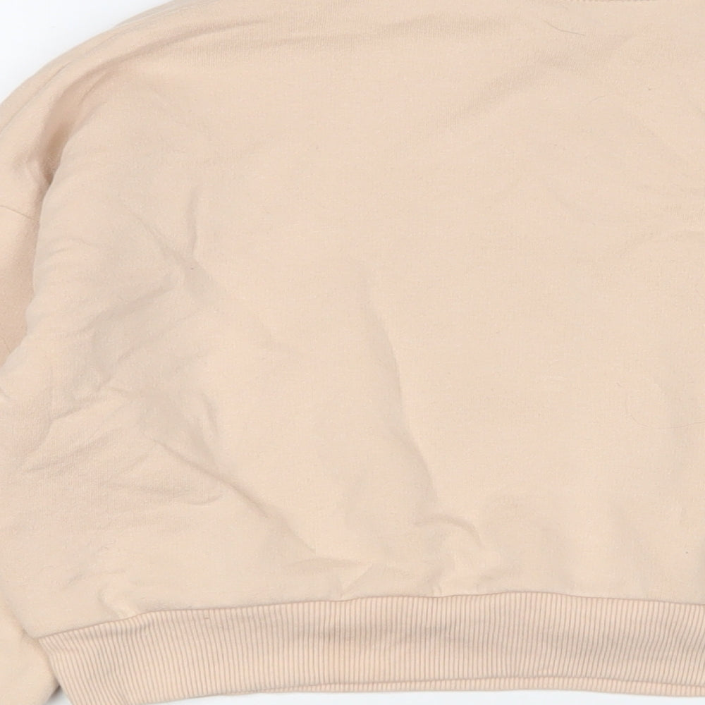 New Look Girls Beige Cotton Pullover Sweatshirt Size 12-13 Years Zip - Michigan