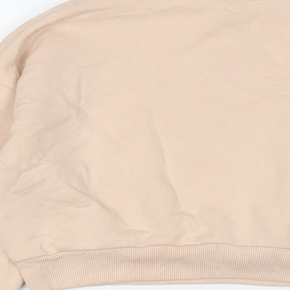 New Look Girls Beige Cotton Pullover Sweatshirt Size 12-13 Years Zip - Michigan