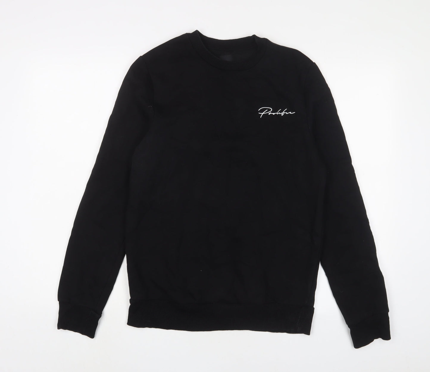 River Island Womens Black Cotton Pullover Sweatshirt Size S Pullover - Embroidered
