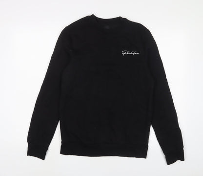River Island Womens Black Cotton Pullover Sweatshirt Size S Pullover - Embroidered