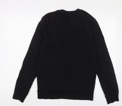 River Island Womens Black Cotton Pullover Sweatshirt Size S Pullover - Embroidered