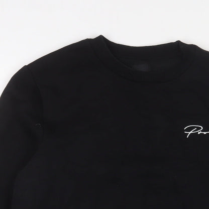 River Island Womens Black Cotton Pullover Sweatshirt Size S Pullover - Embroidered