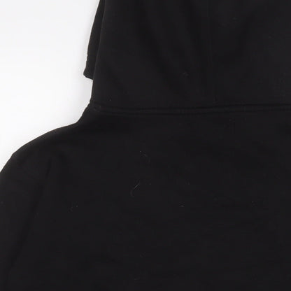 PRETTYLITTLETHING Womens Black Cotton Pullover Hoodie Size S Pullover - Logo