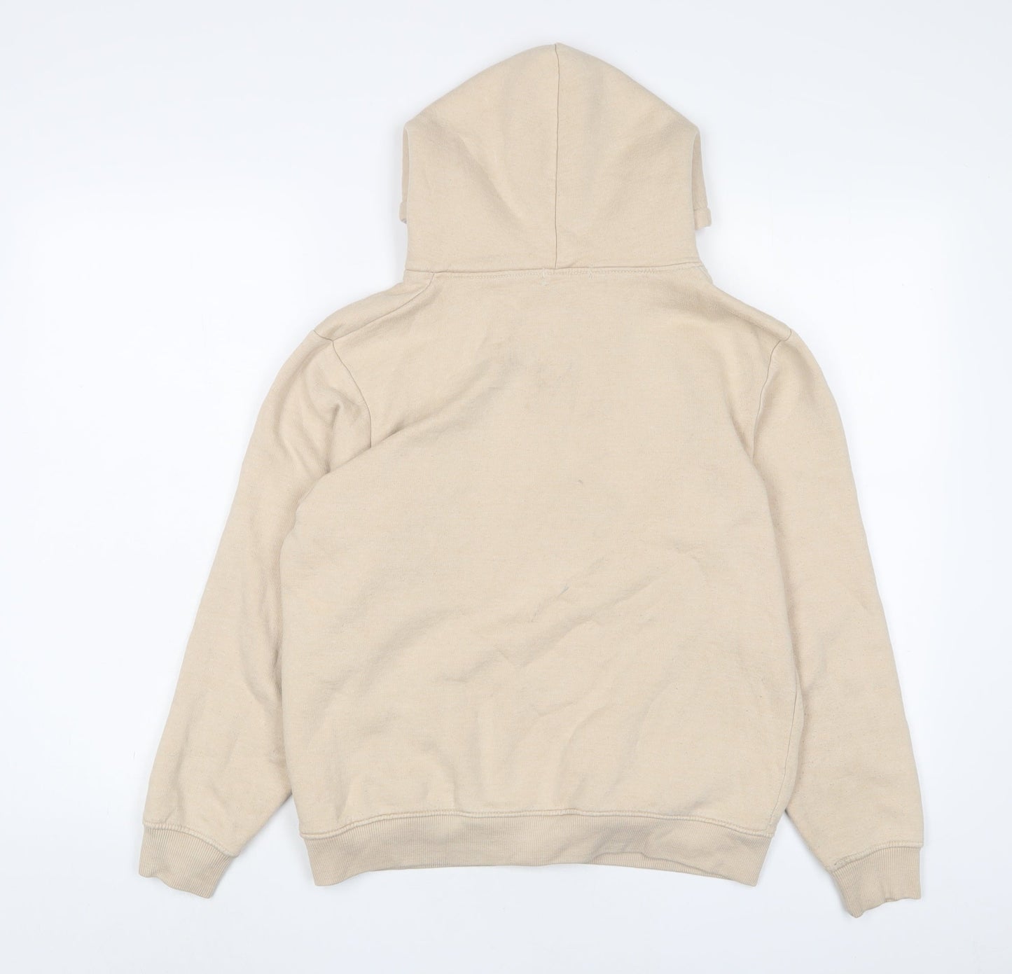 PRETTYLITTLETHING Womens Beige Cotton Pullover Hoodie Size S Pullover