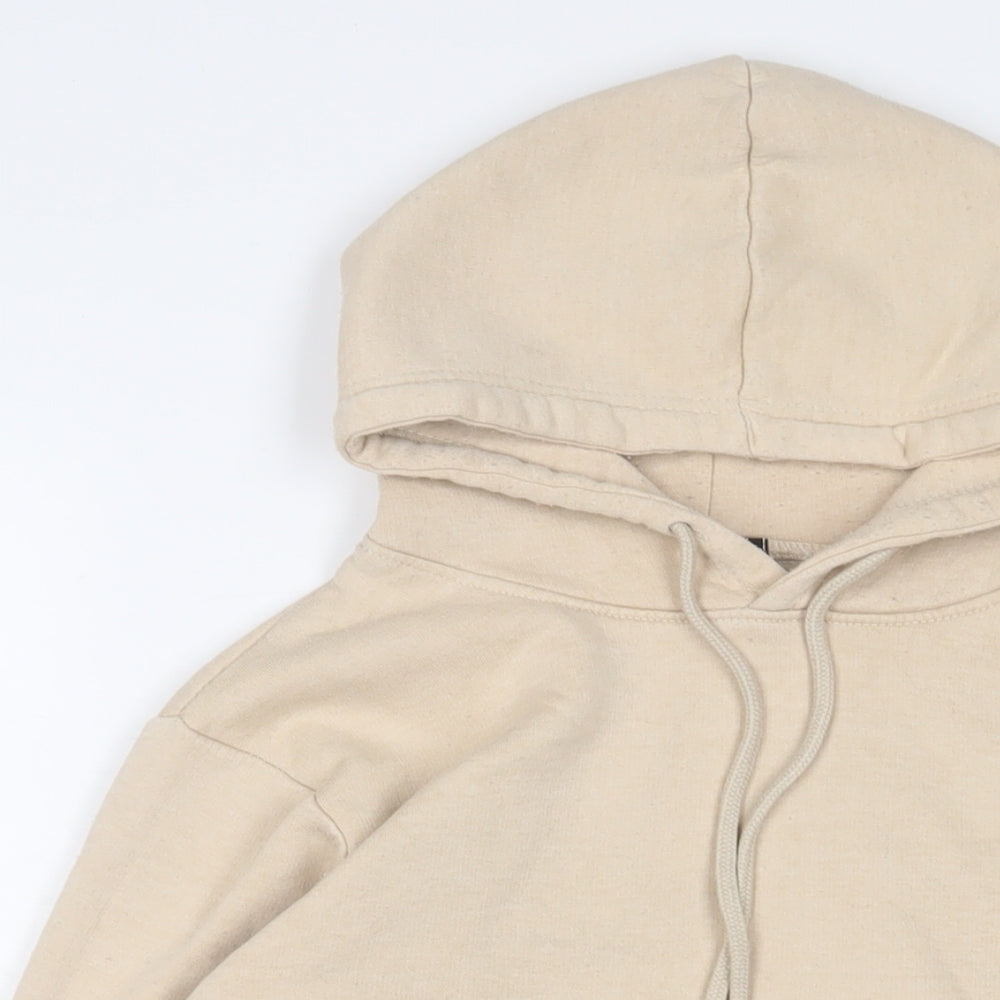 PRETTYLITTLETHING Womens Beige Cotton Pullover Hoodie Size S Pullover