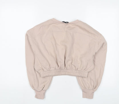 Zara Womens Pink Cotton Pullover Sweatshirt Size M Pullover