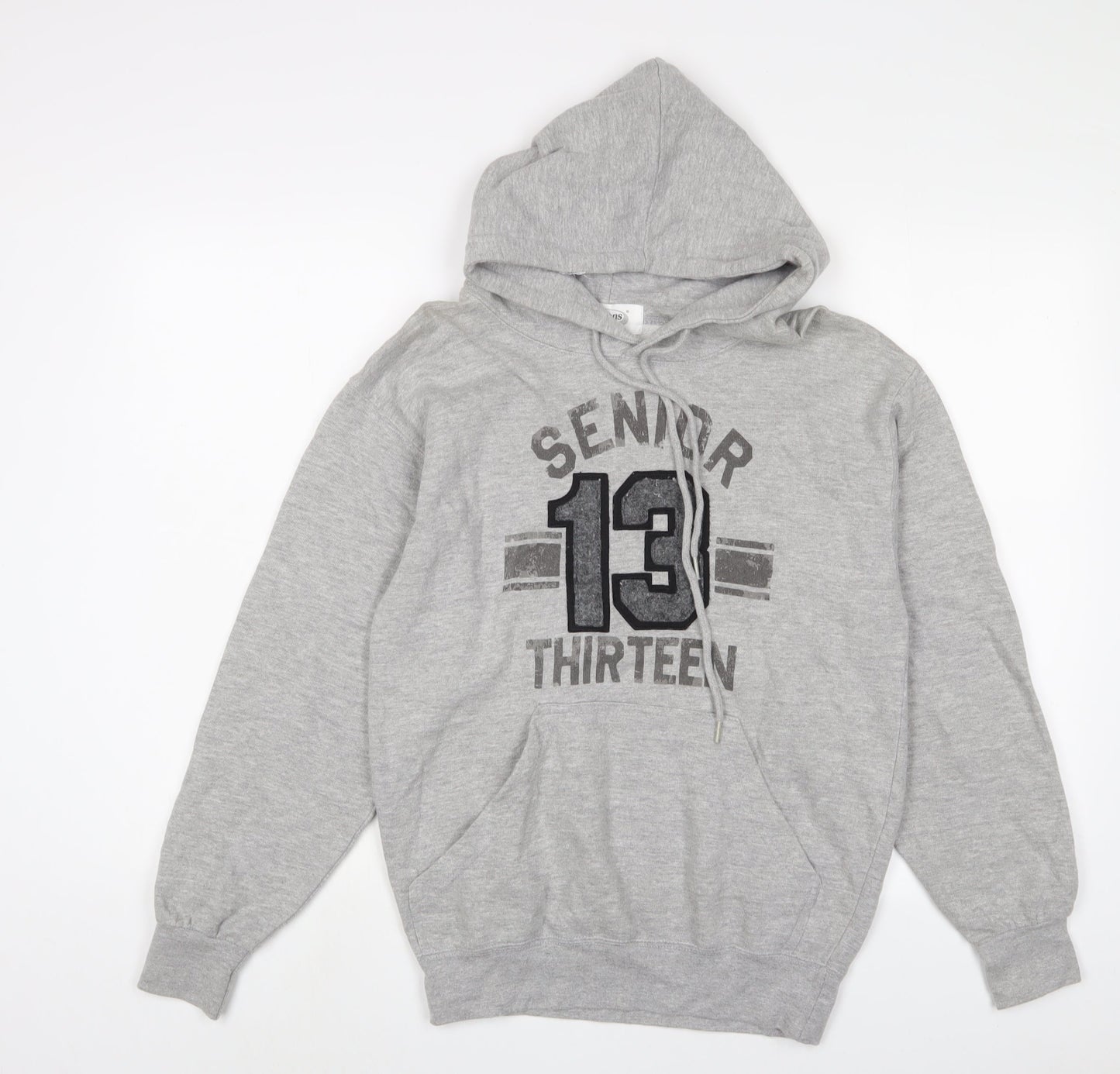 Jostens Mens Grey Cotton Pullover Hoodie Size S - Embroidered