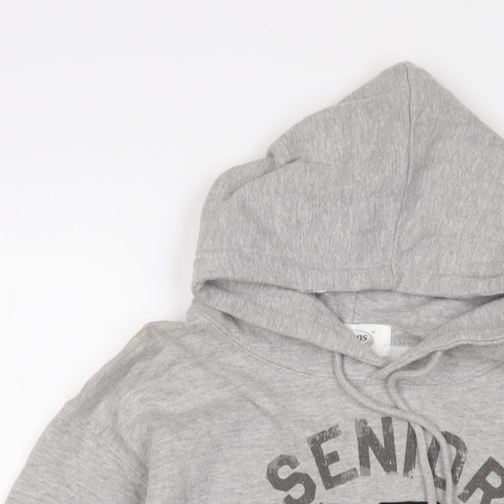 Jostens Mens Grey Cotton Pullover Hoodie Size S - Embroidered