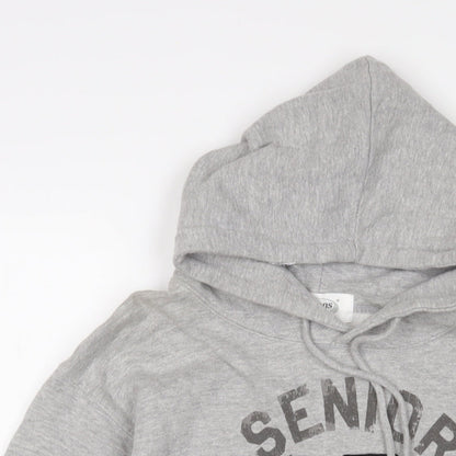 Jostens Mens Grey Cotton Pullover Hoodie Size S - Embroidered