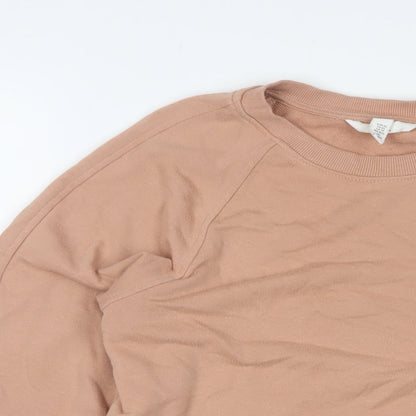 H&M Womens Pink Cotton Pullover Sweatshirt Size XS Pullover