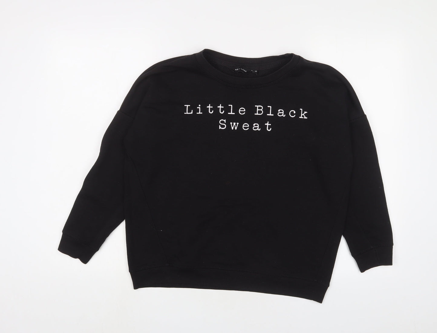 New Look Womens Black Cotton Pullover Sweatshirt Size S Pullover - Little black sweat