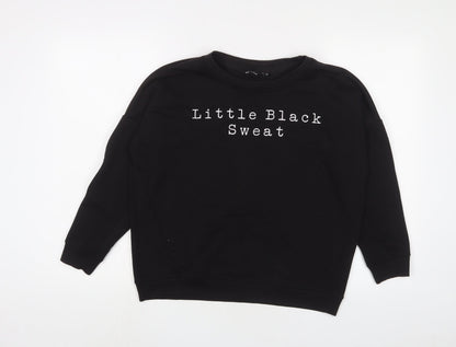 New Look Womens Black Cotton Pullover Sweatshirt Size S Pullover - Little black sweat