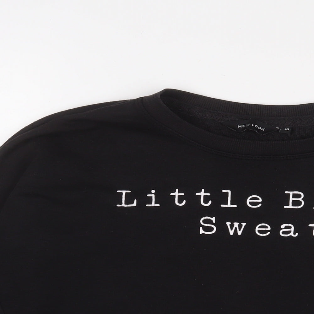New Look Womens Black Cotton Pullover Sweatshirt Size S Pullover - Little black sweat