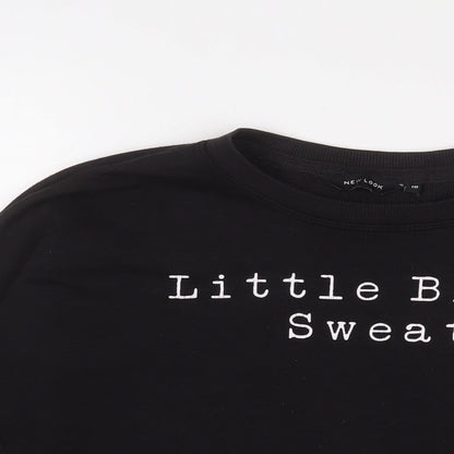 New Look Womens Black Cotton Pullover Sweatshirt Size S Pullover - Little black sweat