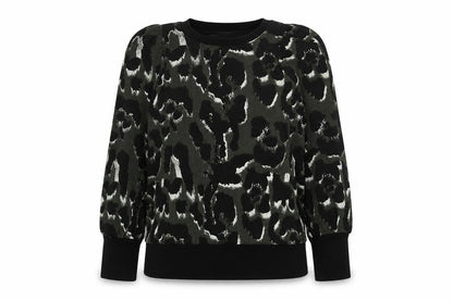 River Island Womens Green Camouflage Cotton Pullover Sweatshirt Size XS Pullover
