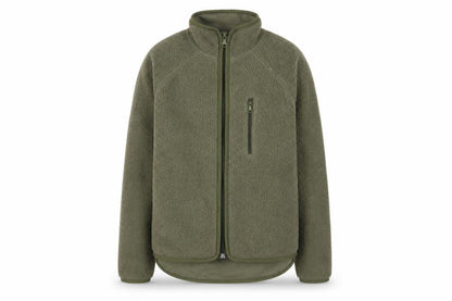 Front view of H&M boys’ green jacket, size 8-9, years zip - 8-10 years