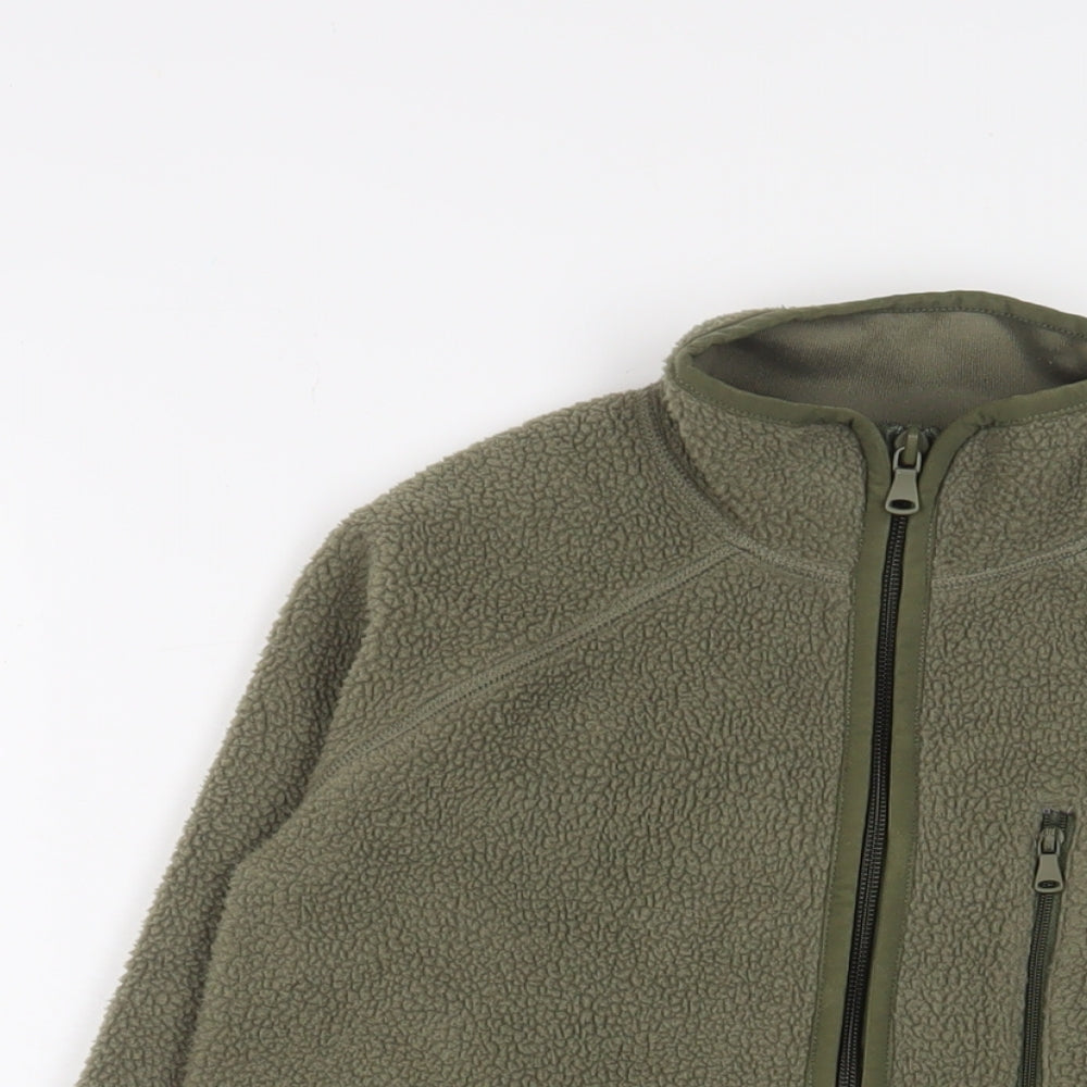 H&M Boys Green Jacket Size 8-9 Years Zip - 8-10 Years