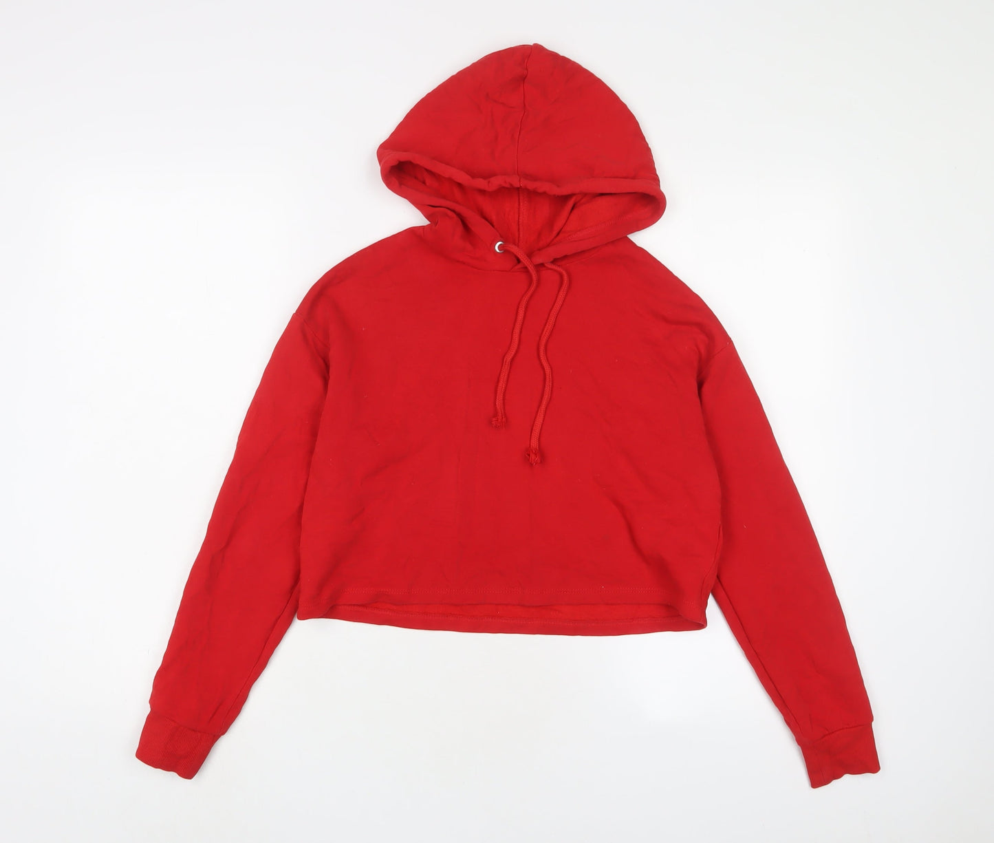H&M Womens Red Cotton Pullover Hoodie Size XS Pullover