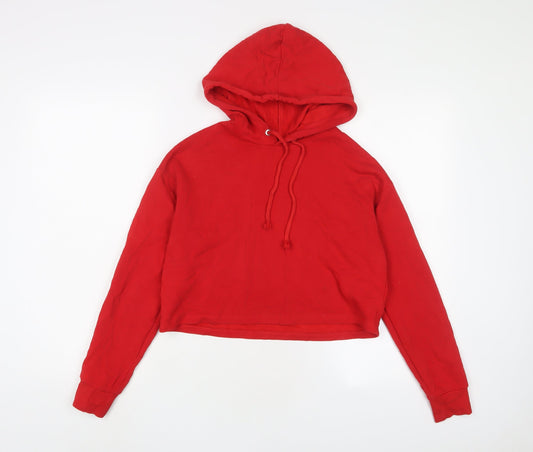 H&M Womens Red Cotton Pullover Hoodie Size XS Pullover
