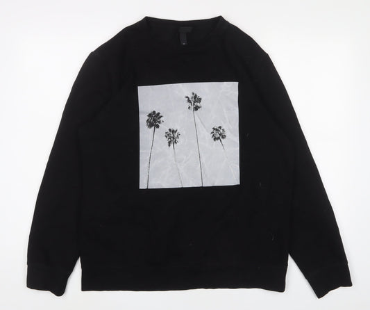 Mens UK Size M H&M Black Pullover Sweatshirt