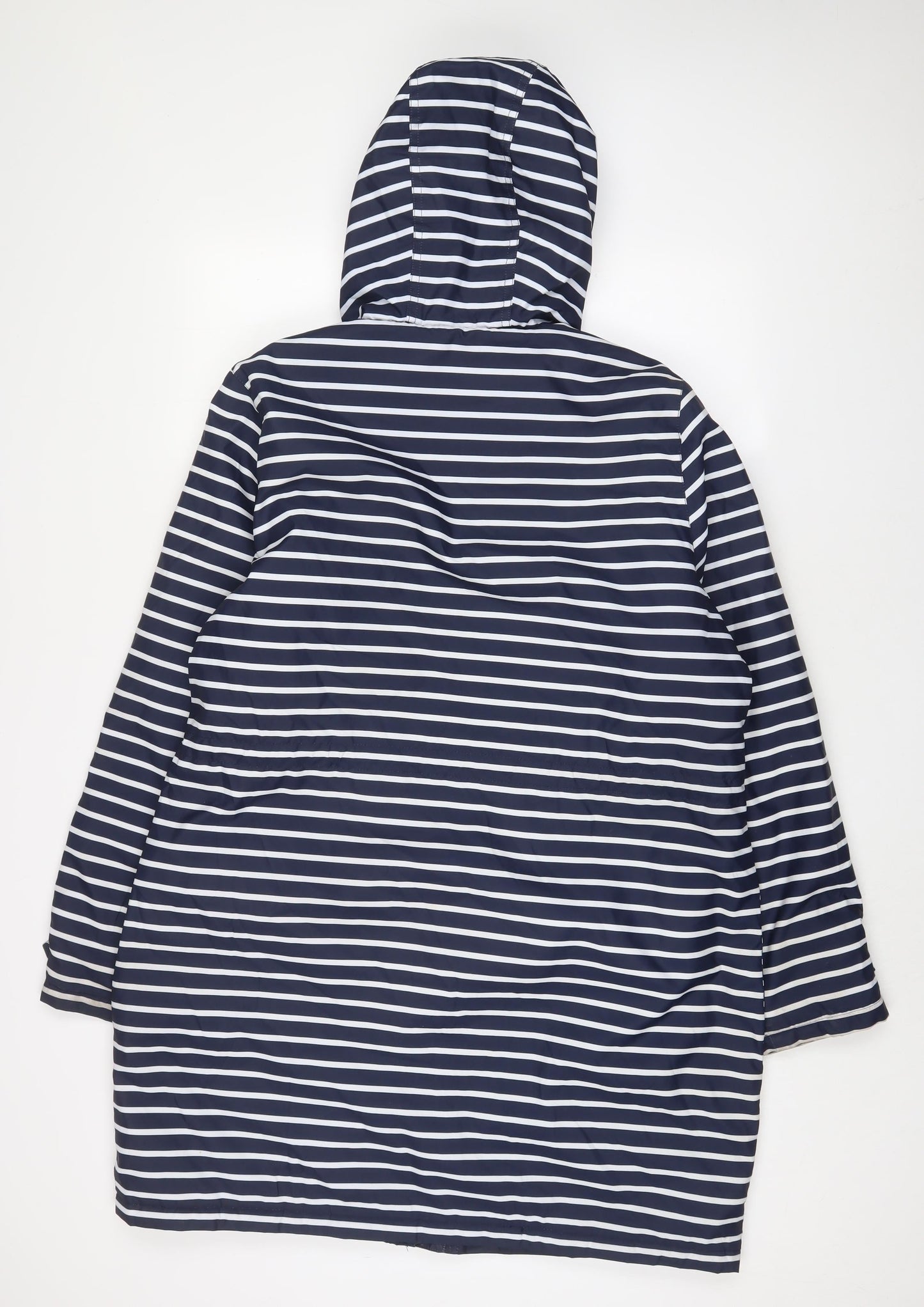 Harvey & Jones Womens Blue Striped Jacket Coat Size L Zip