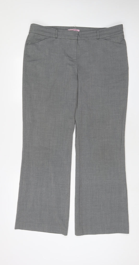Paraphrase Womens Grey Polyester Trousers Size 16 L30 in Regular Hook & Eye