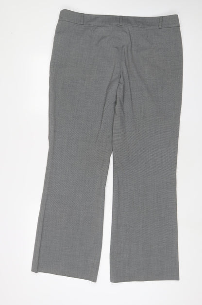Paraphrase Womens Grey Polyester Trousers Size 16 L30 in Regular Hook & Eye