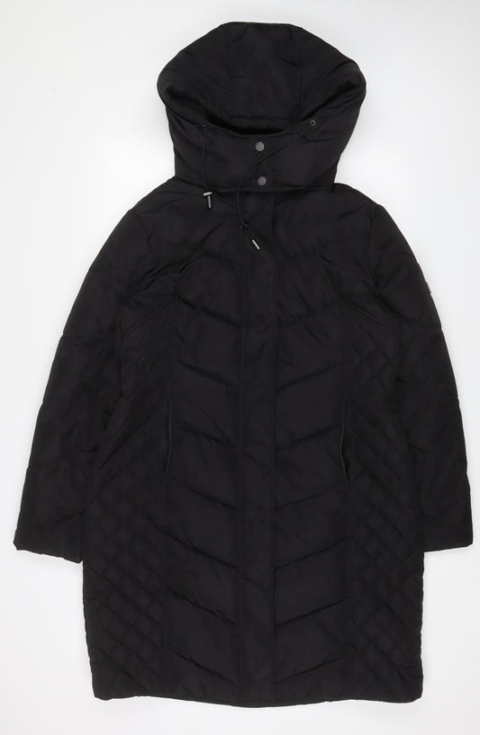 Andrew Marc Mens Black Puffer Jacket Coat Size L Zip