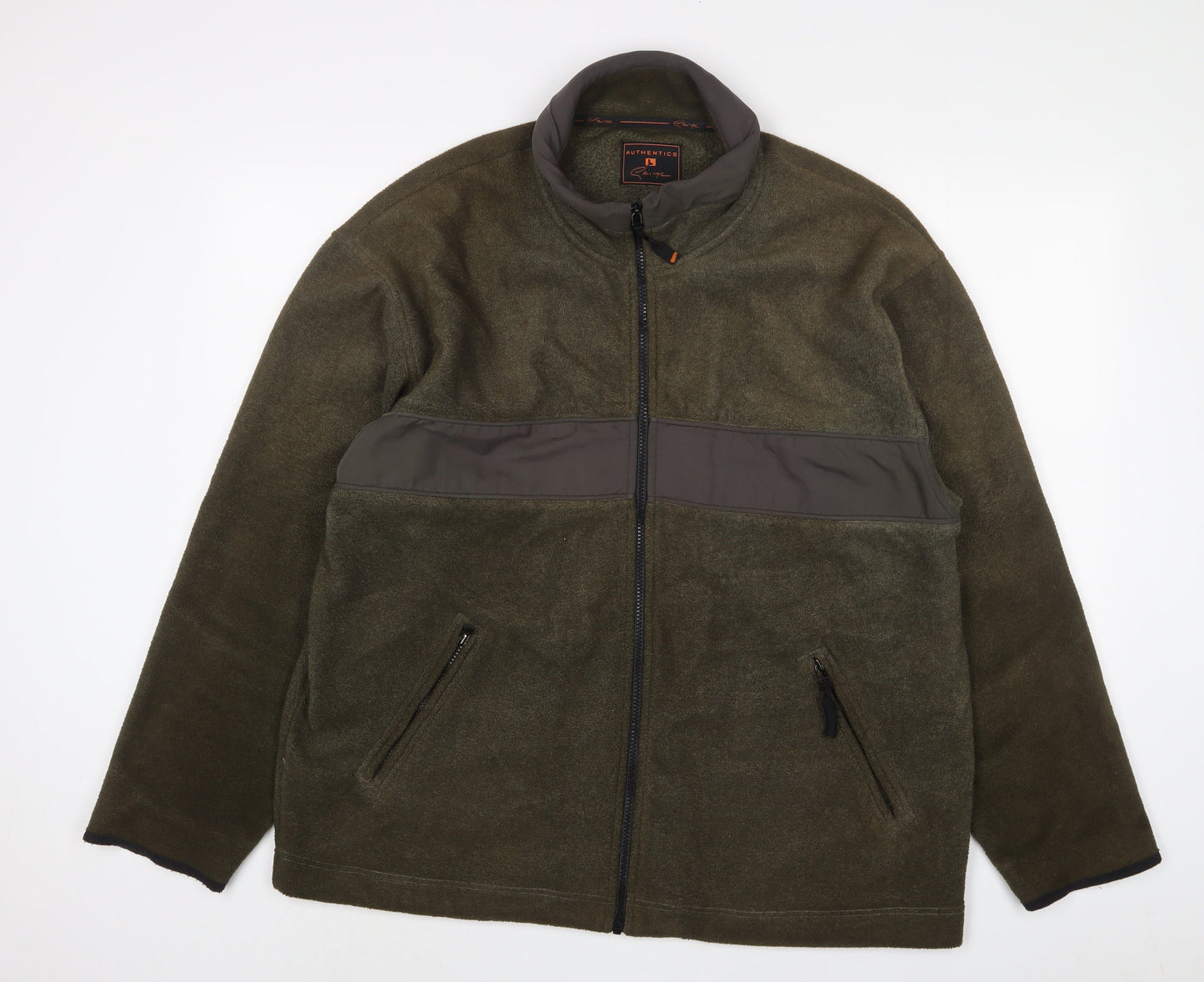 Authentic Mens Green Jacket Size L Zip