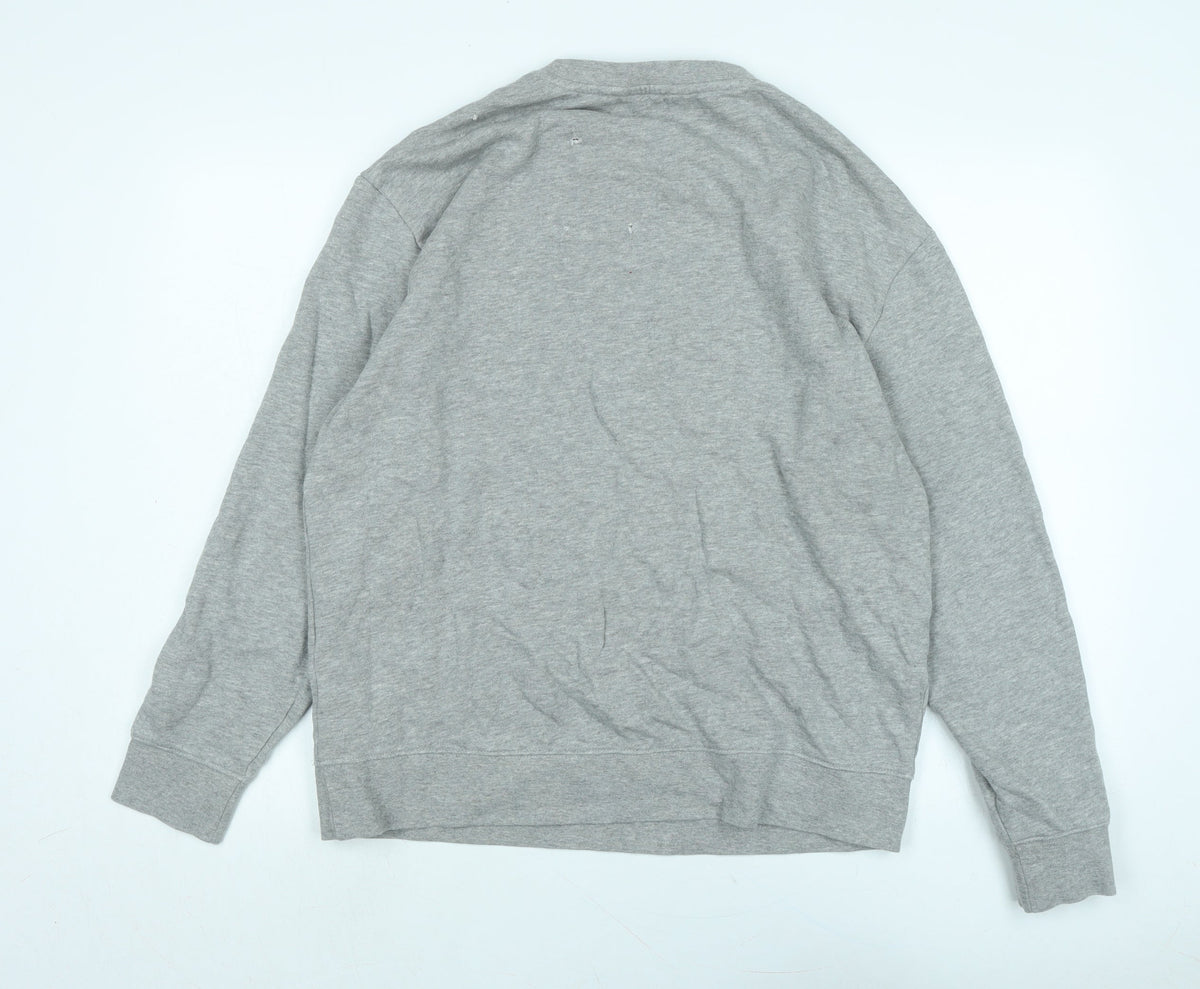 Lee Jeans Mens Grey Polyester Pullover Sweatshirt Size L - Logo