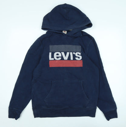 Mens UK Size M Levi's Blue Pullover Hoodie