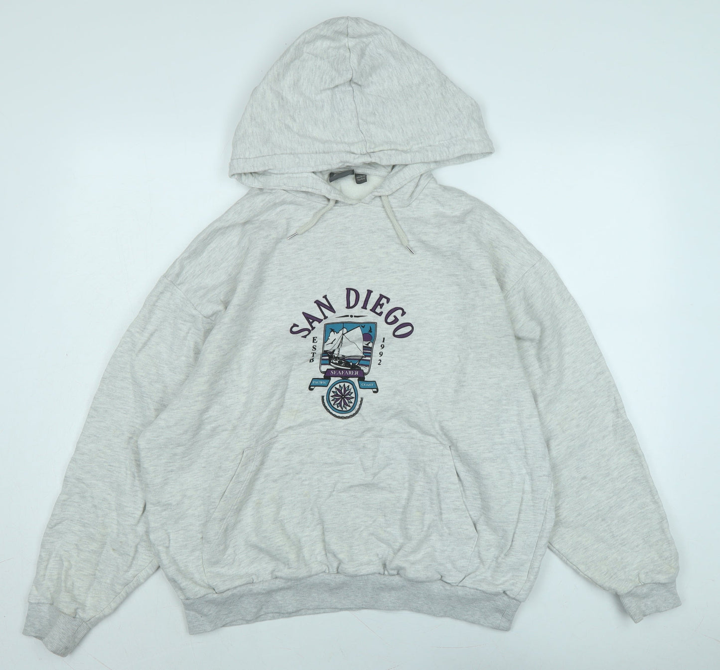 Mens UK Size M ASOS Grey Pullover Hoodie