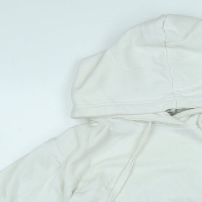 Uneek Mens White Polyester Pullover Hoodie Size M - Logo