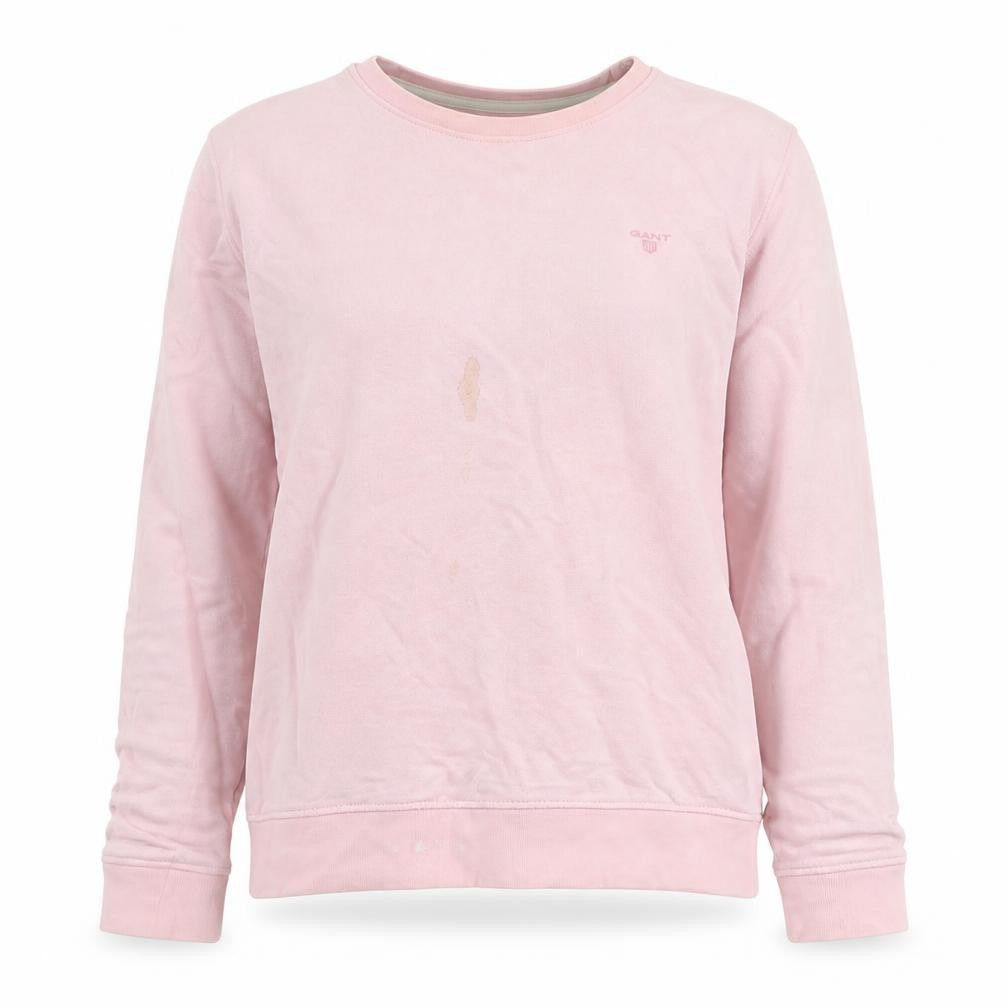 Front view of GANT women’s pink polyester pullover sweatshirt, size L, - logo