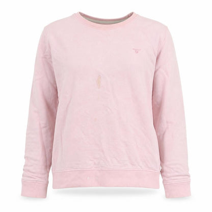 Front view of GANT women’s pink polyester pullover sweatshirt, size L, - logo