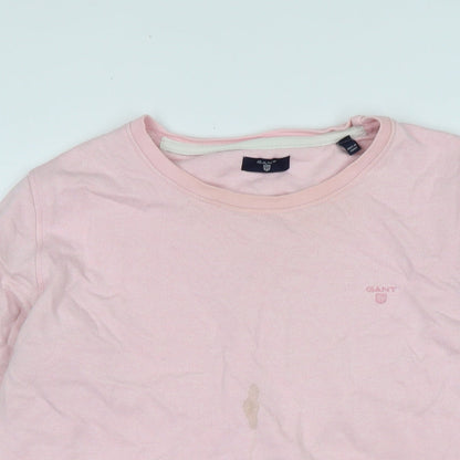 GANT Womens Pink Polyester Pullover Sweatshirt Size L - Logo