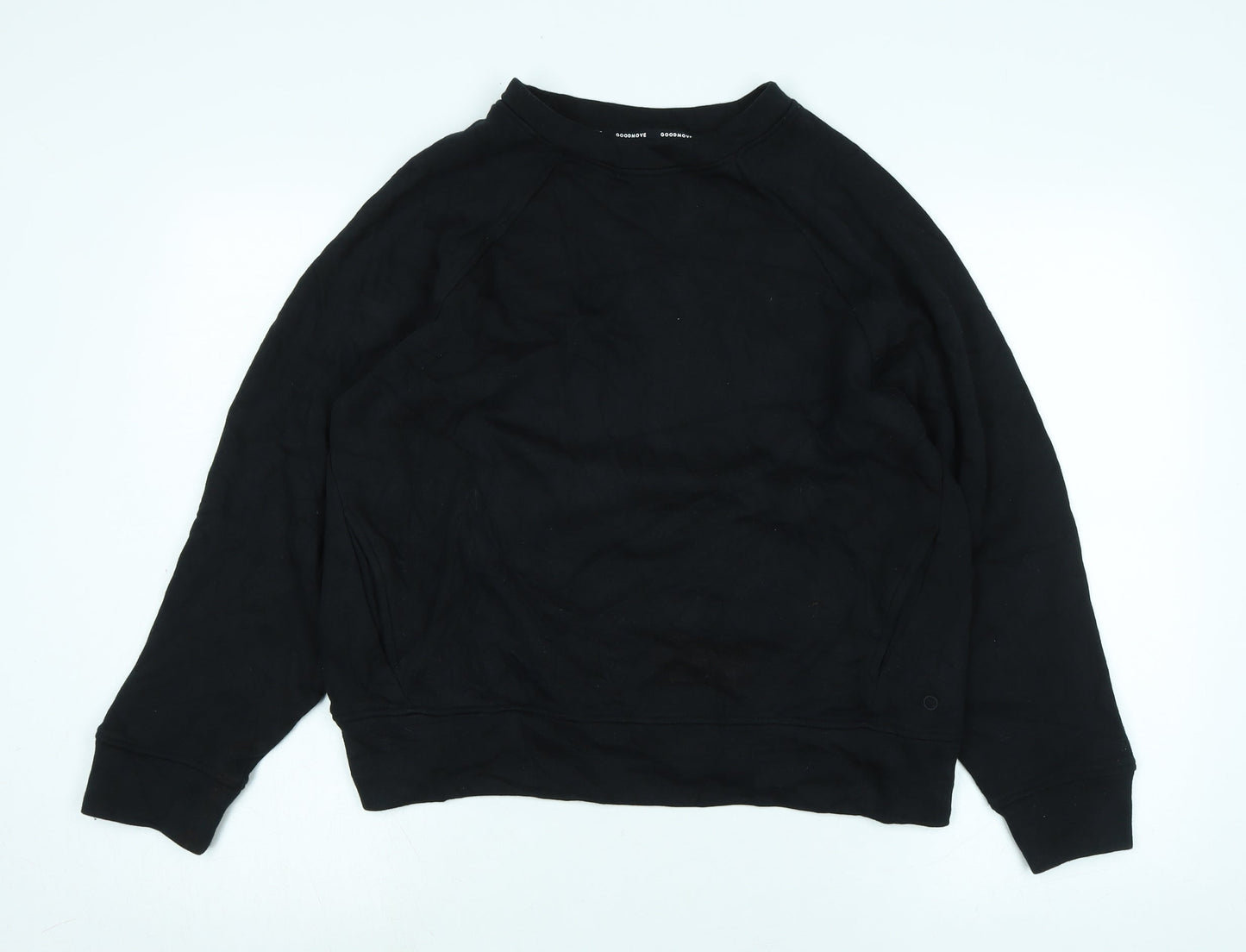 goodmove Womens Black Polyester Pullover Sweatshirt Size 12 - Logo