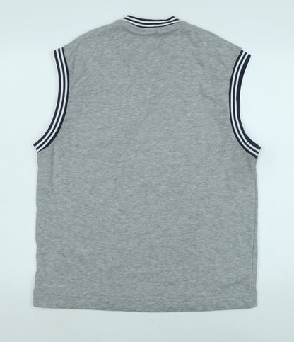 Athletic Dept Mens Grey Polyester Vest Sweatshirt Size XLT - Logo