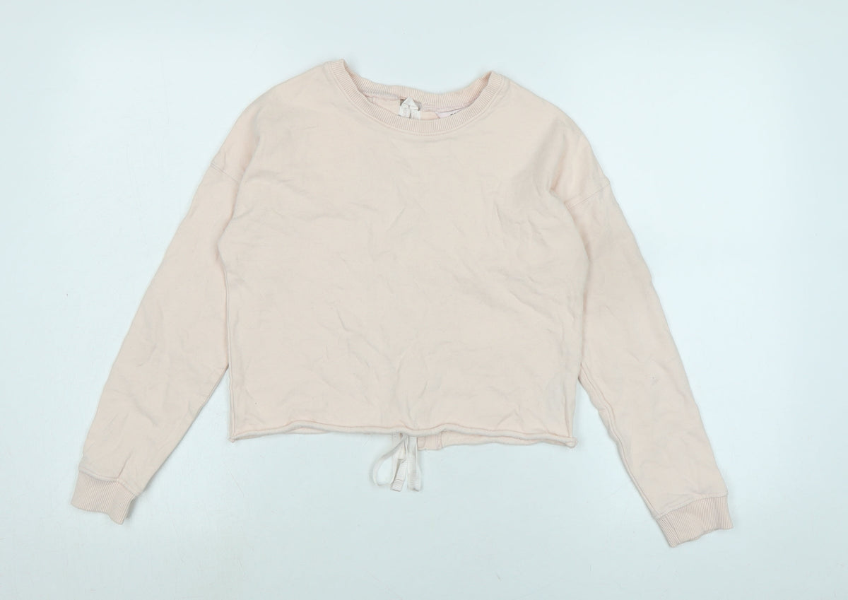 Additional front view of Miss Selfridge women’s pink polyester pullover sweatshirt, size UK 4, - logo