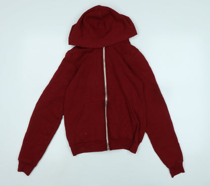Additional front view of American Apparel boys’ red jacket size 2xs zip