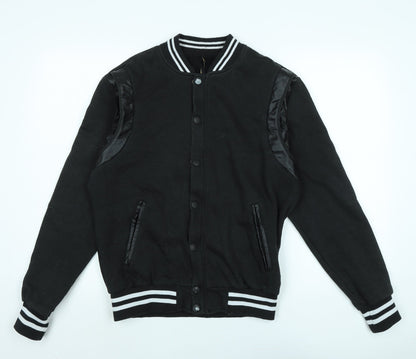 adrexx - marco polo Mens Black Bomber Jacket Jacket Size M Zip - Logo