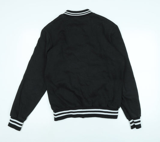 adrexx - marco polo Mens Black Bomber Jacket Jacket Size M Zip - Logo